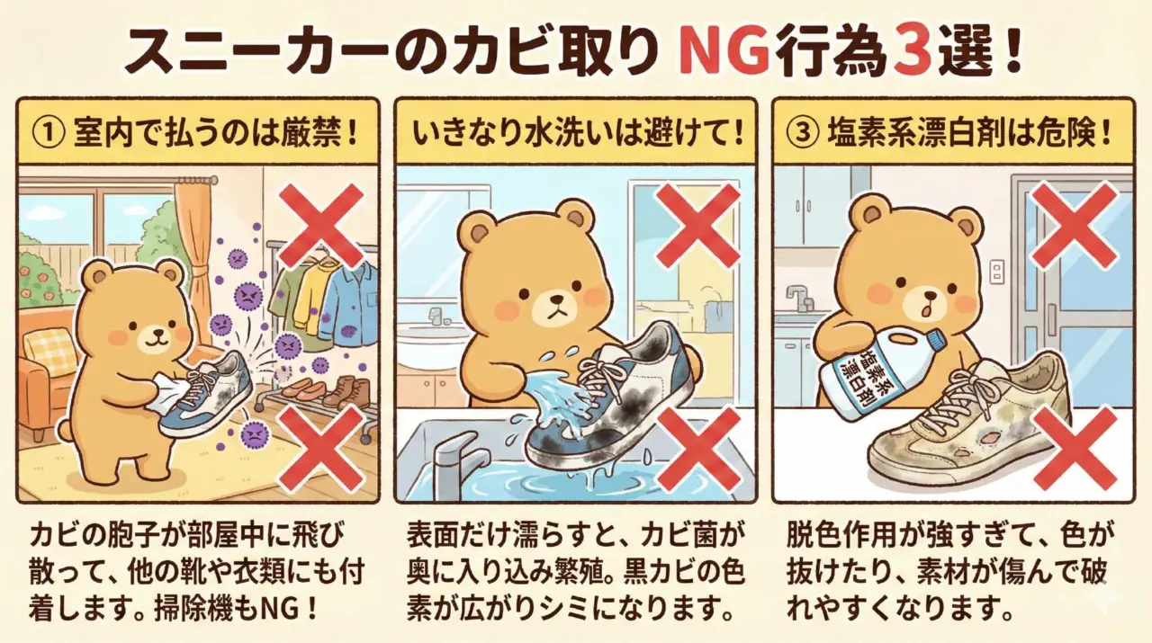 カビを学研した時の絶対にNGな初動対応を解説する図解